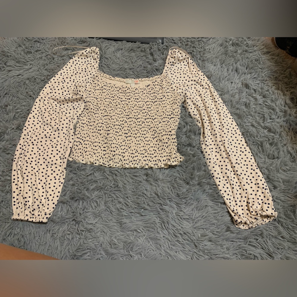 GB polka-dot crop with sleeves, worn once